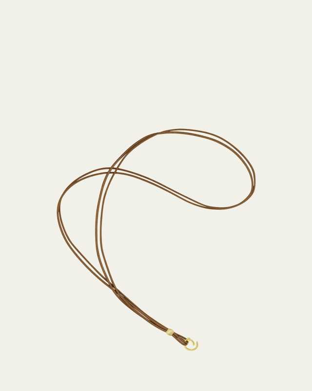 18k Yellow Gold Cognac Cotton Cord Necklace